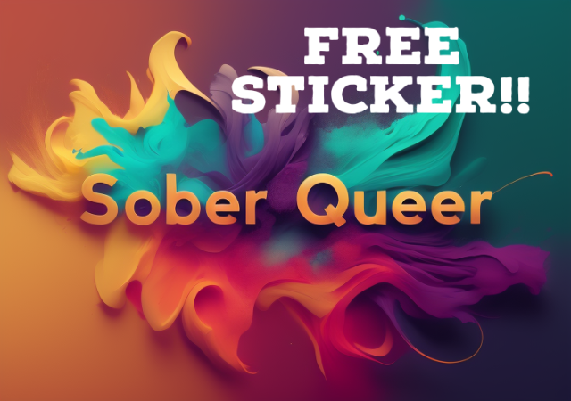 sober queer free sticker